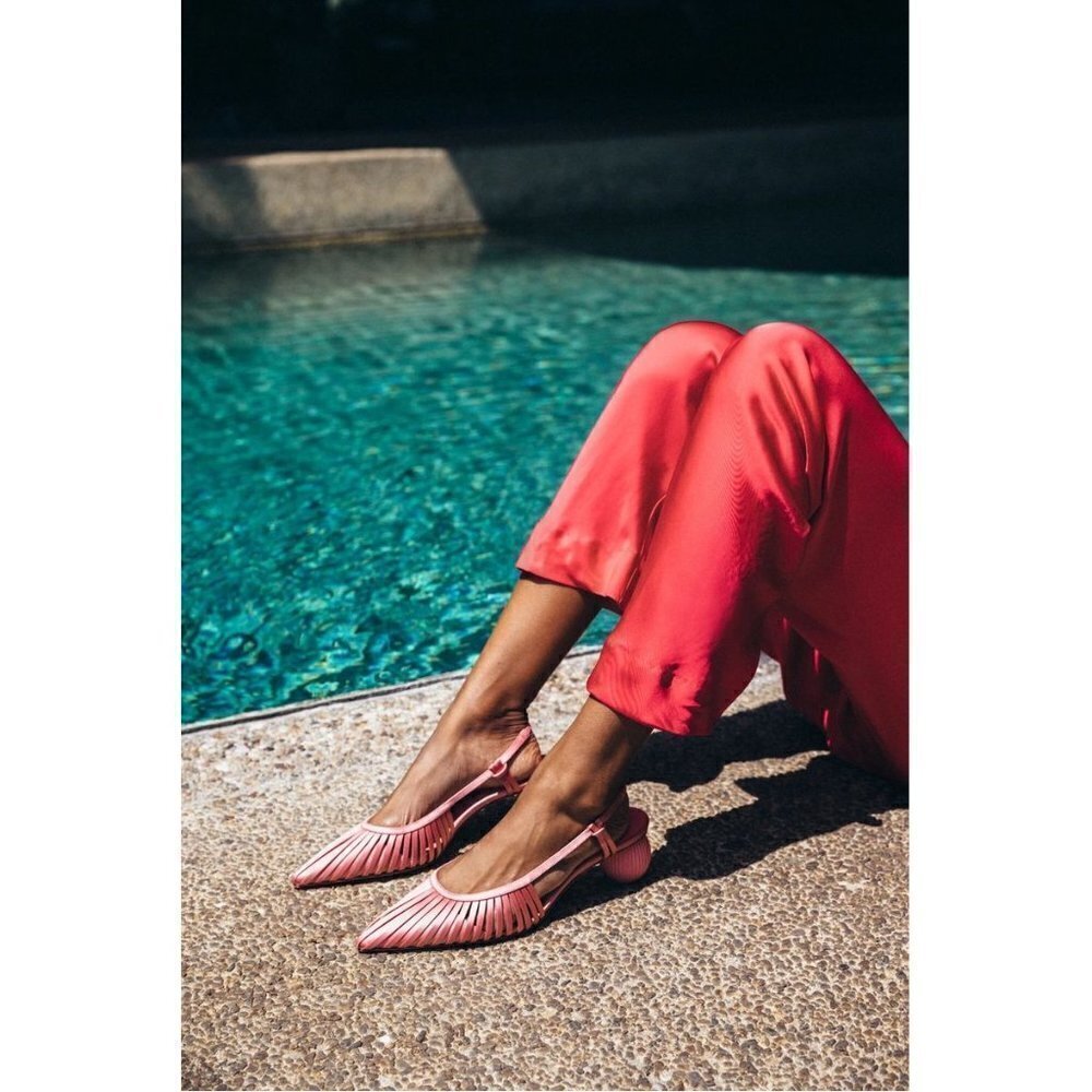 ๐CULT GAIA๐ Alia Slingback Mule Heels ~ Pink - Picture 11 of 16